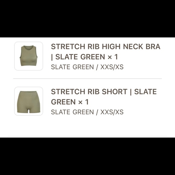 STRETCH RIB HIGH NECK BRA + STRETCH RIB SHORTS - Picture 3 of 6